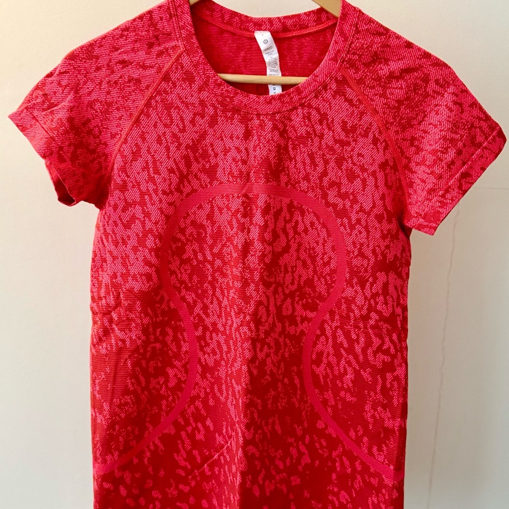 Lululemon Athletica Bright Red/Orange Athletic Top